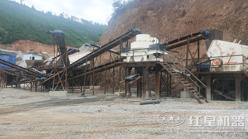 VSI制砂機生產機制砂現(xiàn)場，總費用80萬