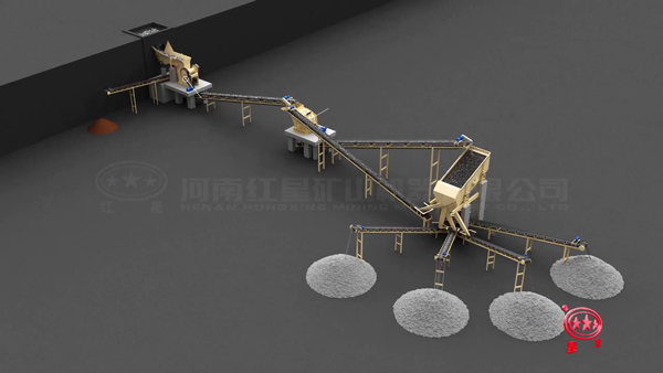 振篩將成品物料分開堆放