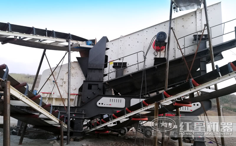移動石子破碎站現場圖