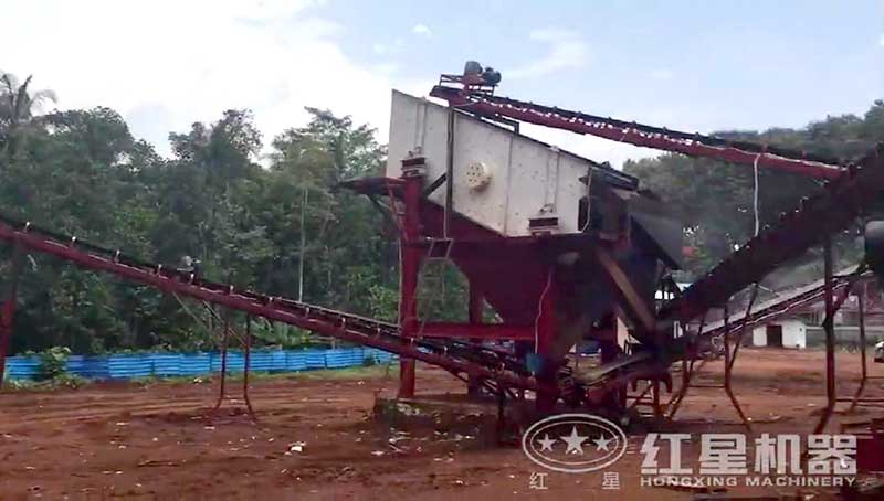 印尼河石破碎生產(chǎn)線振動篩