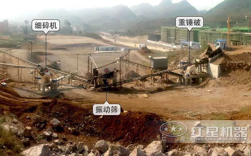 重錘破和細(xì)碎機(jī)合作制沙