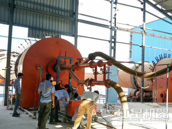 陶粒砂回轉(zhuǎn)窯現(xiàn)場安裝調(diào)試圖